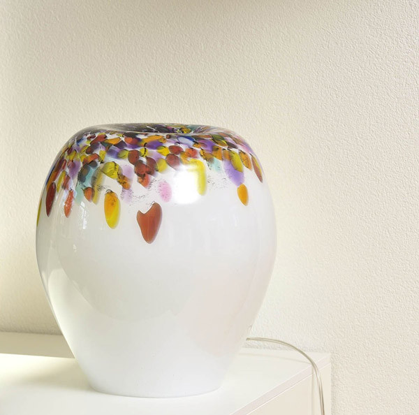 Loranto + Murrina, lamp wit+kleur, 1x deuk